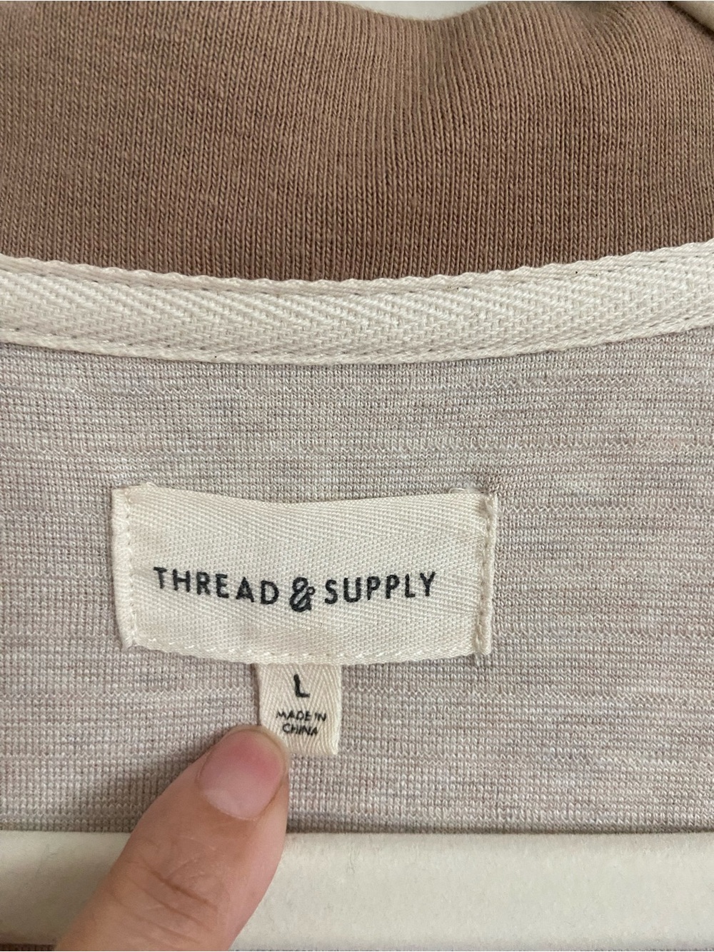 Thread & Supply Beige and Cream Collared Knit Top - Picture 3 of 4